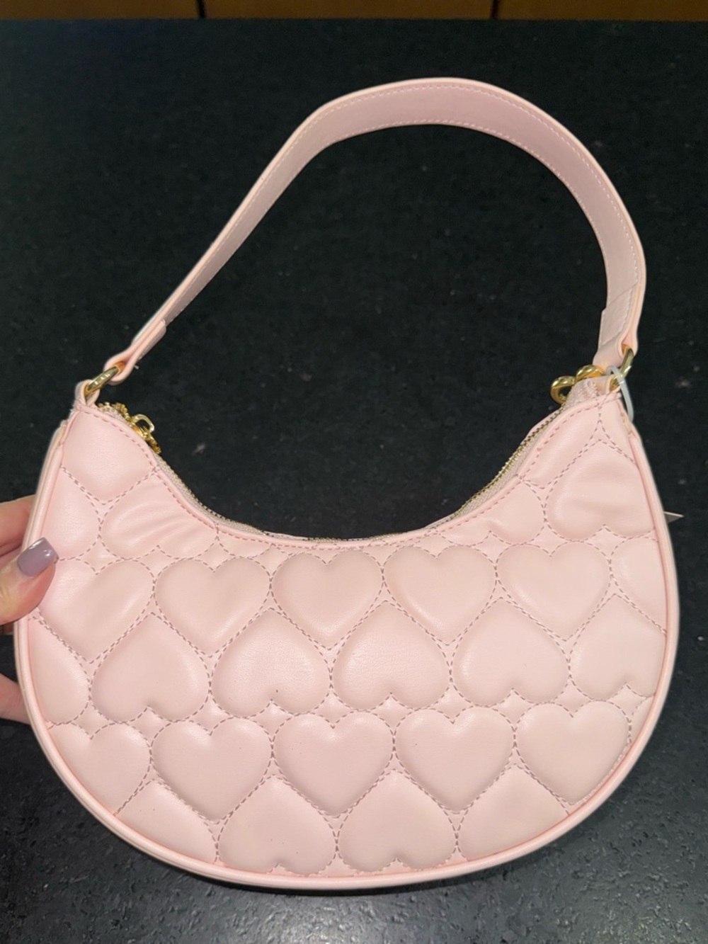 NEW Betsey Johnson Blush Pink Quilted Heart Shoulder Bag HOT STUFF CHILI PEPPER - Picture 4 of 11